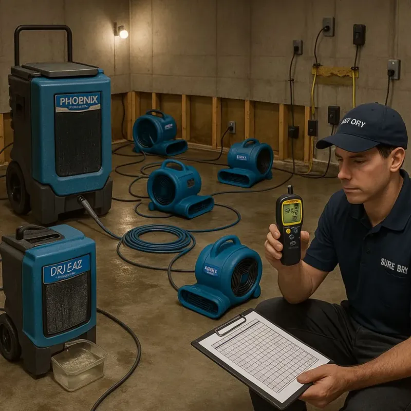 Structural Drying and Dehumidification process in Yoakum County, TX